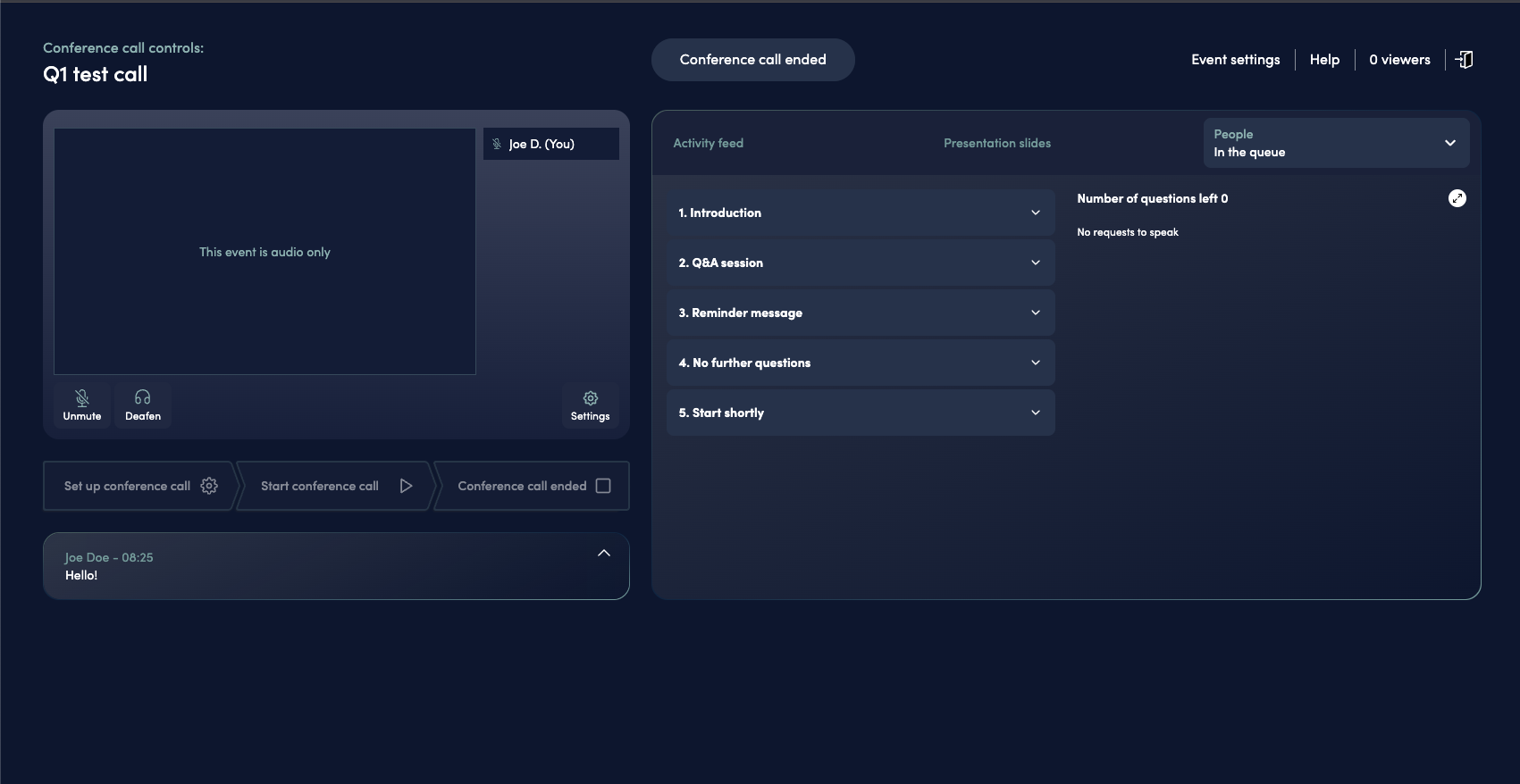 Ending Conference Call